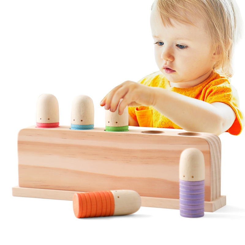 Sports Equipment For Kindergarten - Zabawki Montessori dziecko drewniane podskakujące rozpoznawanie