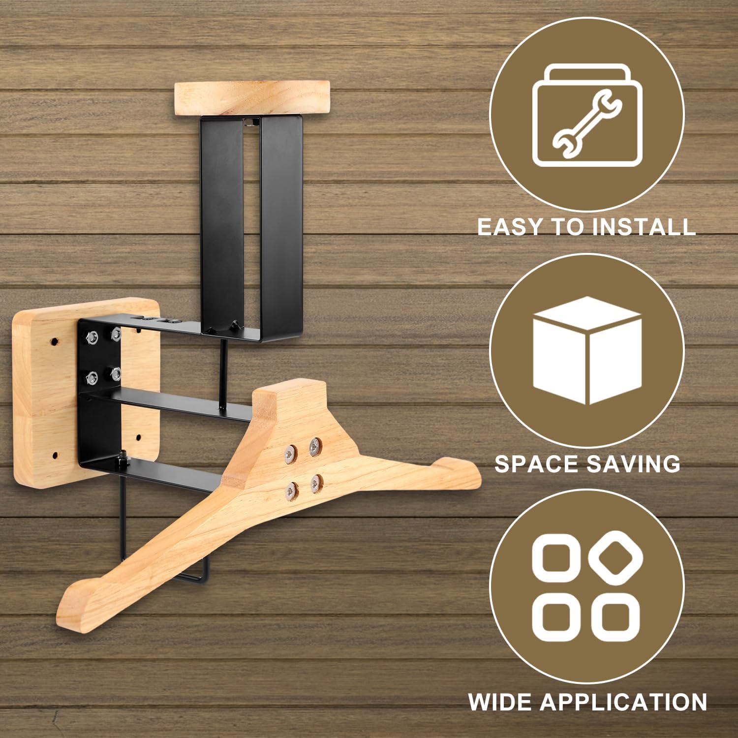 Sports Equipment Organizer Rack - ​ Uchwyt na kask motocyklowy, drewniany