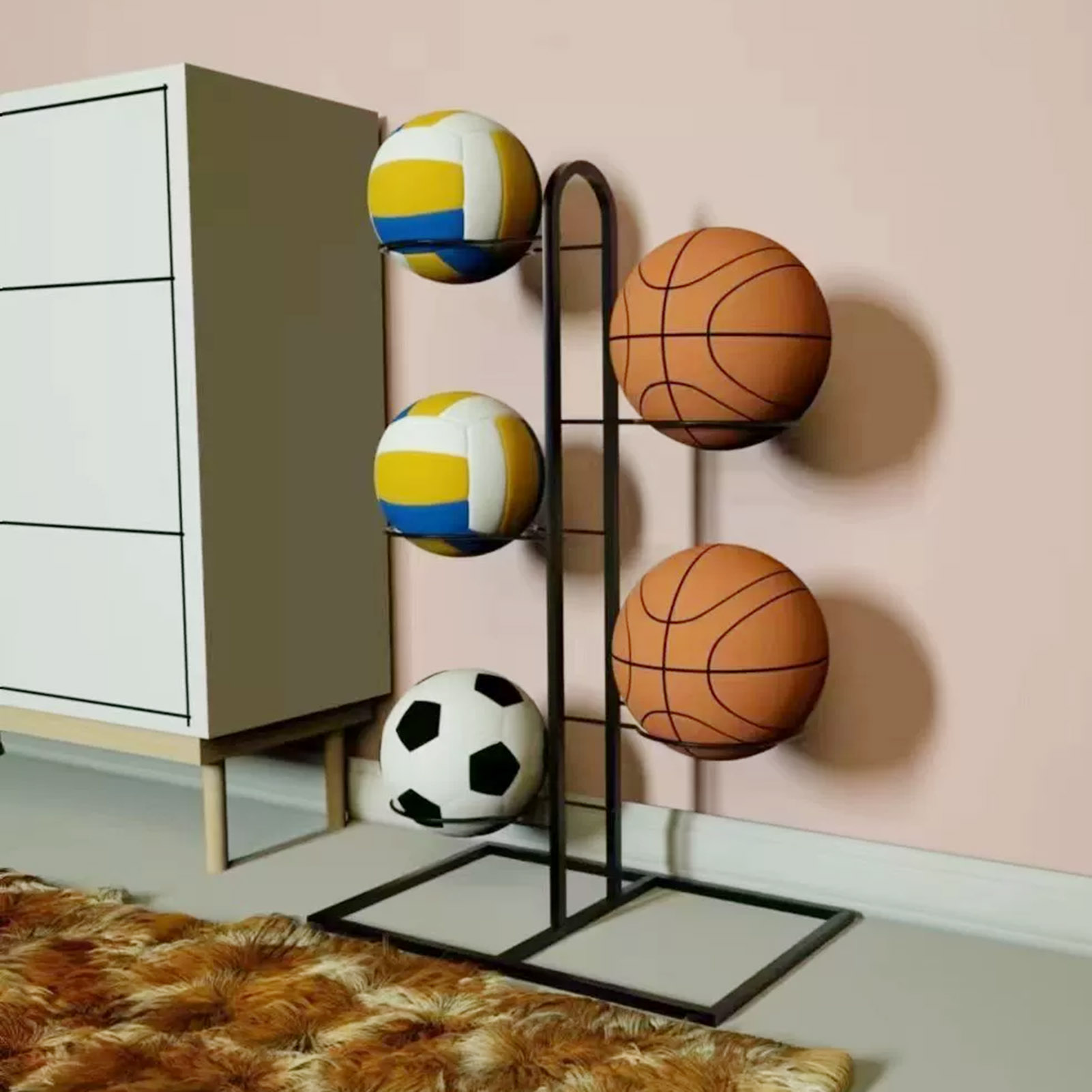 Składany stojak na koszykówkę, – Sports Equipment Organizer Rack recenzja i cena